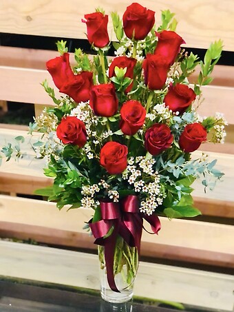 One Doz Red rose wrap bouquet arranged by a florist in Las Vegas, NV : Rosy  Flowers Event Design